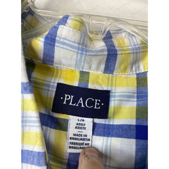 Children’s Place  Plaid Poplin Button Up Shirt - Sweet Pea Size Boys Large Lot 5 - Picture 13 of 16